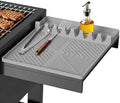 Thickened 16x11.5 Silicone Mat for Blackstone Griddle, Non-Slip Spatula Holder Mat with Grease Drip Pad, Heat-Resistant Outdoor Counter BBQ Accessory, Ideal Gifts for Men, Gray by OYIMNB