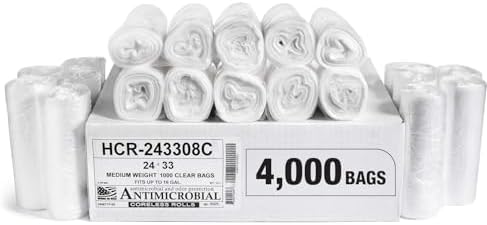Aluf Plastics 12-16 Gallon 8 Micron (eq) Black Bags 24" x 33" 4000 Count by AlufPlastics