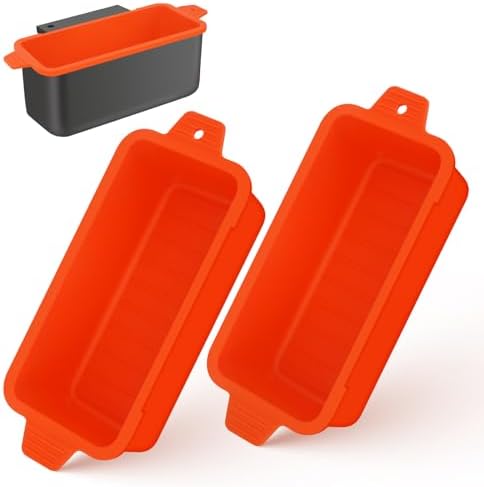 2 PCS Silicone Grease Cup Liners for Blackstone 36 28 22 17 Inch Griddle,Reusable Grease Catcher Cup Liner Grill Grease Tray,Durable Drip Pans Blackstone Griddle Accessories,Orange by Oliggive