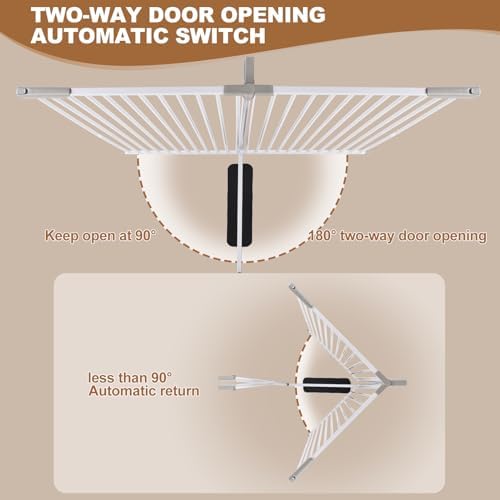 51" Extra Tall Cat Gate for Doorway, 30-49" Wide Auto Close Pet Gate with Extension Kits, No Drilling Pressure Mounted Dog Gate for Stairs, Doorways, Kitchen, Hallway - Image 5
