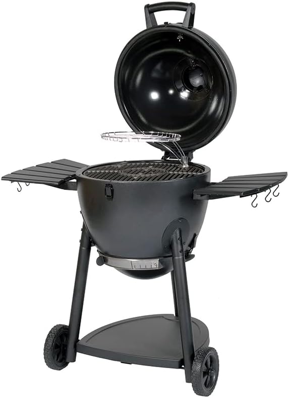 Char-Griller AKORN 20-Inch Kamado Charcoal Grill and Smoker, Triple-Wall Insulated Steel with Cast Iron Grates, Warming Rack and EasyDump Ash Pan, 445 Sq. In. Cooking Area, Graphite - Image 4