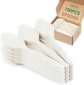 150 pcs 100% Compostable Spoons, 7 Inch Disposable Cornstarch Spoons by FEHHTOEco-friendlyLiving