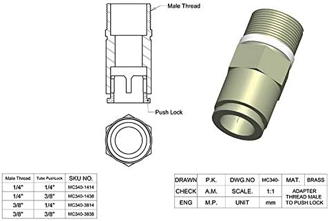 Misting Fittings (1/4 '' Male Thread to 1/4'' Push Lock Tube)-Pack of 5 - Image 2
