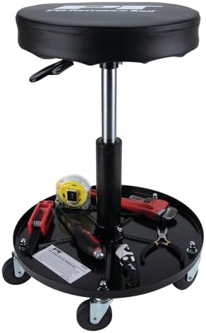 Performance Tool W85008 Pneumatic Rolling Shop Stool Seat Black - Image 4