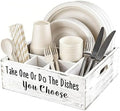 Paper Plate Organizer Cutlery Holder for Party Paper Plate Caddy Silverware Holder Utensil Holder Caddy Plate Dispenser with Handles for Cups, Forks, Spoons, Napkins by Unknown