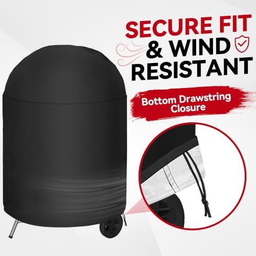 i COVER Round Grill Cover, 40" Dia x 34" H Smoker Cover, Kettle BBQ Cover - Image 5