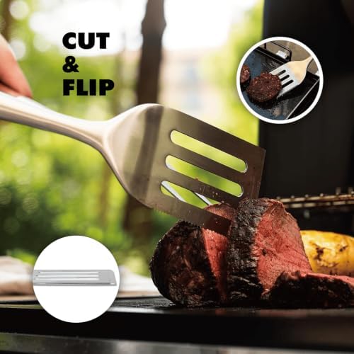 Grill Utensils Set with Rosewood Handle, BBQ Accessories Tools Set of 5 - Image 5