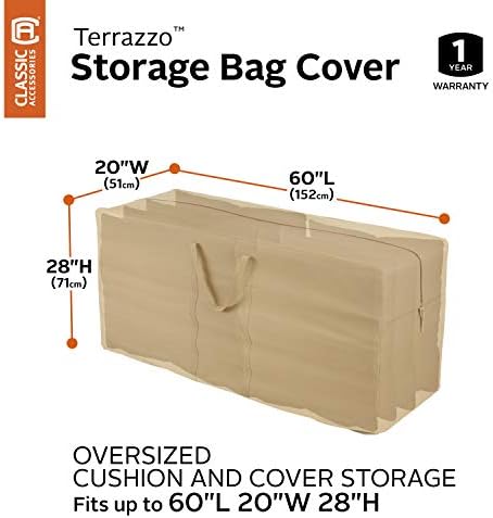Classic Accessories Terrazzo Water-Resistant 60 Inch Patio Cushion and Cover Storage Bag, Outdoor Cushion Storage - Image 2