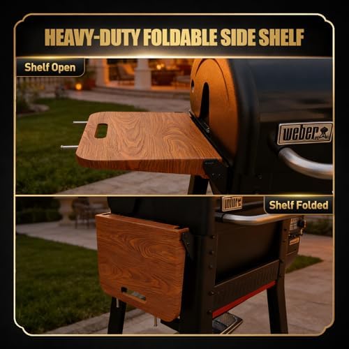 QuliMetal Foldable Side Shelf for Weber Searwood 600/600XL/Smoque/SmoqueXL - Image 4