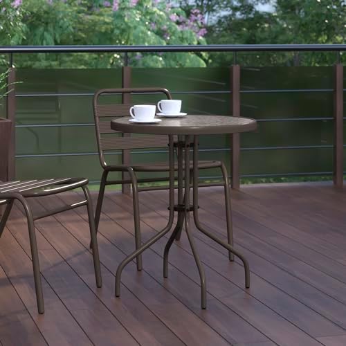 Flash Furniture 23.75 in Round Table, Bronze - Image 6