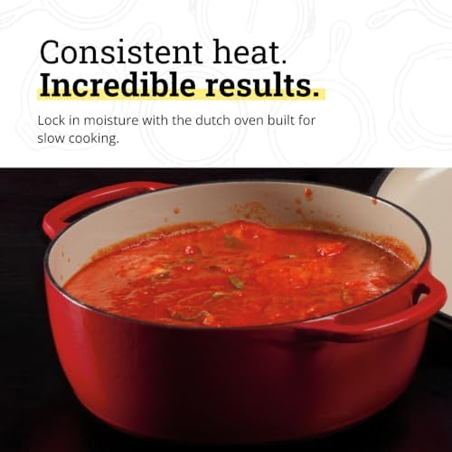 Lodge Essential Enamel Cast Iron Dutch Oven, 7.5 Quart, Island Spice Red - Image 3