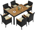 Yaheetech 7 Piece Patio Furniture Set, Outdoor Dining Acacia Wood Table Top by Yaheetech