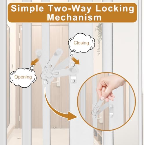 YZHDUXIU Extra Tall Cat Gate,Extra Wide Adjustable Gate(White 55" T*48" W) - Image 4