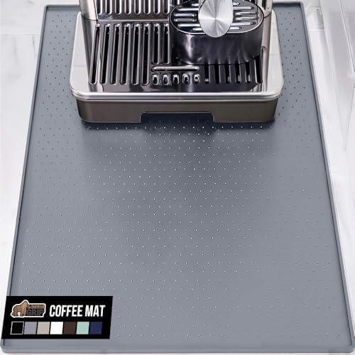 GORILLA GRIP Silicone Coffee Mat, Espresso Bar Essentials, 18x28, Gray by GorillaGrip