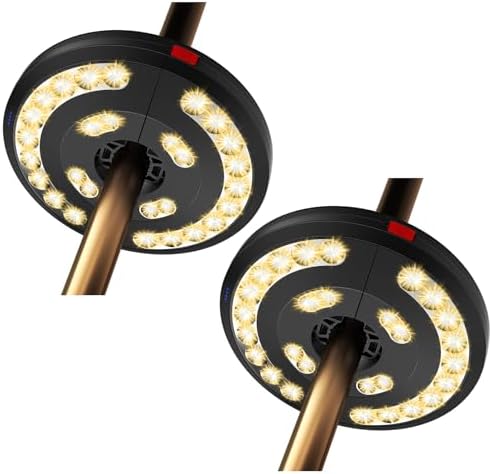 Eletorot 2packs Patio Umbrella Lights-Rechargeable Outdoor Lights for Patio by Eletorot