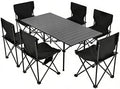 Camping Table with 6 Chairs, Portable Folding Picnic Table Set by FXKS