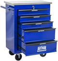 5-Drawer Heavy-Duty Rolling Tool Chest with Wheels & Steel Roof, Lockable Tool Chest Storage Cabinet for Garage, Workshop, Warehouse, and Repair Shop by Unknown