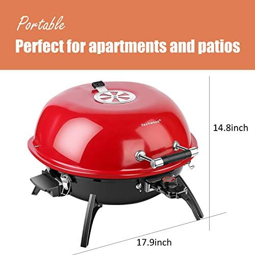 Electric BBQ Grill Techwood 15-Serving Indoor/Outdoor Electric Grill for Indoor & Outdoor Use, Double Layer Design, Portable Removable Stand Grill, 1600W (Countertop BBQ Grill) - Image 6