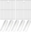 Uniflasy Parts for Nexgrill 720-0830H, 720-0888/720-0888N, Cuisinart CGG-7400 – 17" Stainless Steel Cooking Grates (2 Pack) + Heat Plates/Flame Tamers (5 Pack) for Nexgrill Replacement Parts by Uniflasy