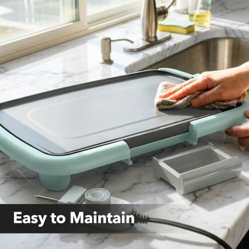 OVENTE Electric Griddle with 16 x 10 Inch Non-Stick Plate, Blue GD1610LBL - Image 7