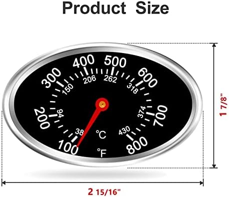 Grill Lid Thermometer Heat Indicator Replacement Parts for Nexgrill 720-0830H, 720-0888, Grill Master 720-0697, 720-0737, Brinkmann 810-1455-S, 810-3821-S, 810-1456-S, BBQ Grill Temperature Gauge. - Image 2