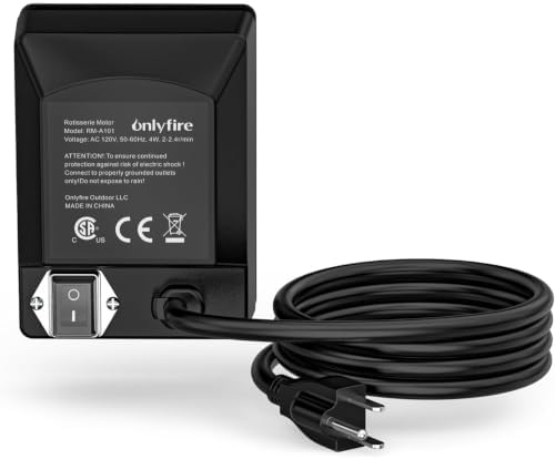onlyfire Universal Electric Grill Rotisserie Motor, 110 Volt/4 Watt, Black - Image 2
