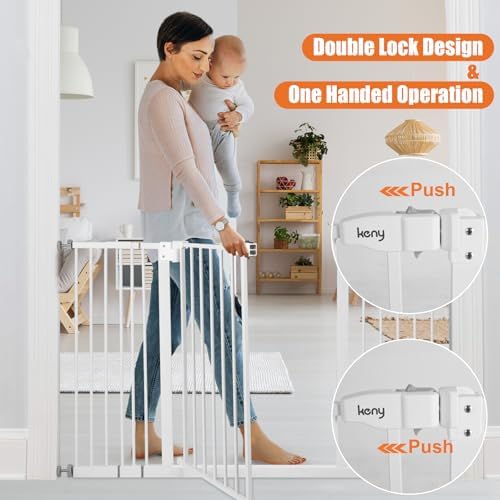 keny 29"-47.3" Extra Wide Baby Gate for Stairs, Auto Close Safety Dog Gate - Image 5