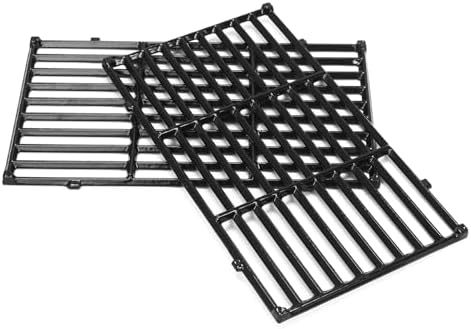 Uniflasy 7637 Grill Grates for Weber Spirit E210, Grill Replacement Parts for Spirit 200/Spirit II 200 GS4 E-210/E-220/S-210/S-220, Porcelain-Enameled Cast Iron, 17.5 Inch, 2-Pack by Uniflasy