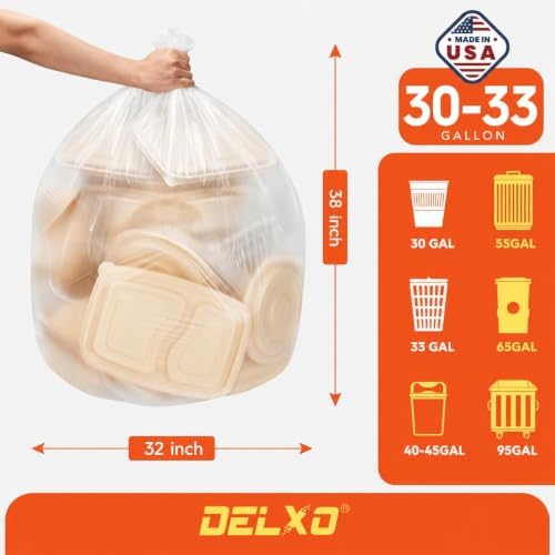 Delxo 30-33 Gallon Trash Bags, 21000 Count Bulk Value Large Garbage Bags - Image 3
