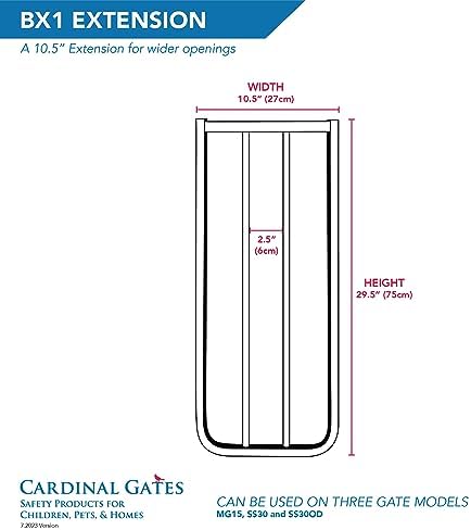 Cardinal Gates BX1 10.5 in Baby Gate Extension, Brown - Image 3