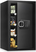 5.1 Cuft Large Home Safes Water and Fireproof with Digital Keypad & Key Lock, Fire Security Safes with 3 Removable Shelves, Anti-Pry Safe Box for Money Documents Jewelry, 23.62"H x14.96"W x 12.2"D by SAFE
