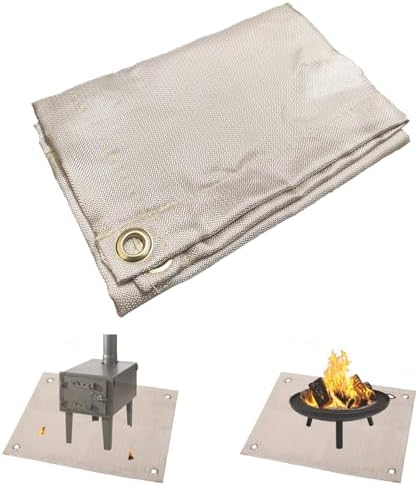 Fire Pit Mat 20" x20" Fireproof Wood Stove Under Grill Mat with Solo Stove for Outdoor Wooden Deck BBQ Lawn by Unknown