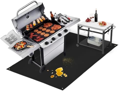 TOHONFOO Large Grill Mats for Outdoor Grill Deck Protector 60 x 48 x 0.02in by TOHONFOO