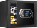 1.3 Cuft Small Fire Proof Safe for Home Documents, Anti-theft Safes for Home Use Fire and Water Proof with Combination Lock, Smart Alert System and Removable Shelf, Digital Document Safe for Jewelry by Aprxuvot