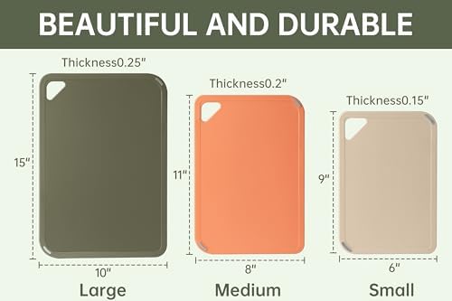 THETCHRY Plastic Cutting Board Set, Cutting Boards for Kitchen BPA Free - Image 2