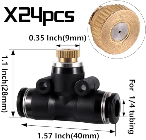 24 Pack Brass Misting Nozzles Outdoor Cooling System - Image 3