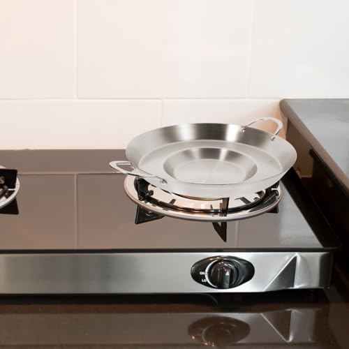 Hemoton Stainless Steel Concave Frying Pan 38cm Flat Bottom - Image 6