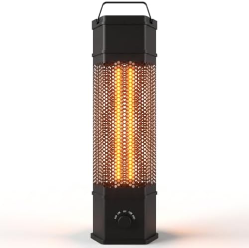 Electric Patio Heater Outdoor Indoor Use, 360°All-round Heating, 1500W Infrared Tower Heater, Tip-Over & Overheat Protection, Portable Space Heater for Large Room, Backyard, Home by MOMOKOVA