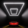 Rectangular LED Garage Lights, 6500K 54000LM Bright Hexagon Garage Lights with Boarder, Led Ceiling Lights for Garage Gym Basement Barbershop Car Detailing Workshop by WelcometovisitLitezone