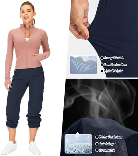 Toomett Women‘s Hiking Cargo Pants UPF 50 Quick Dry with Zipper Pockets - Image 5