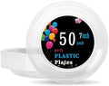 WELLIFE 7 Inch Clear Plastic Plates 50 Count by WELLIFE