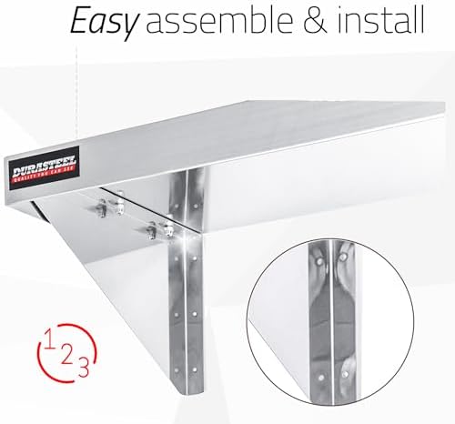 DuraSteel Stainless Steel Wall Shelf - 60" Wide x 12" Deep Commercial Grade - NSF Certified - Industrial Appliance Equipment (Restaurant, Bar, Home, Kitchen, Laundry, Garage and Utility Room) - Image 6