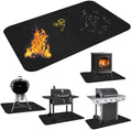 Under Grill Mat for Outdoor Grill, Fire Pit Mat, 48x36 in, Black by LXLZSH