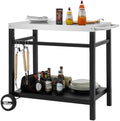 Royal Gourmet Dining Cart Table with Double-Shelf PC3401S (Silver) by RoyalGourmetCorp