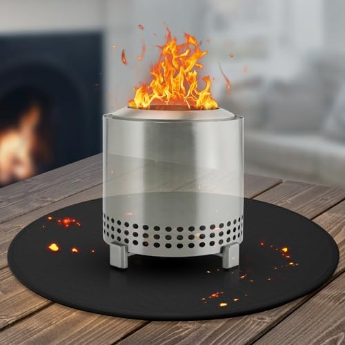 20'' Fire Pit Mat for Solo Stove Mesa/XL Tabletop Fire Pit,4-Layer Fireproof Heat Resistant Under Grill Mat, Easy-to-Clean Waterproof & Non-Slip for Table Top Protection by GIESIOE