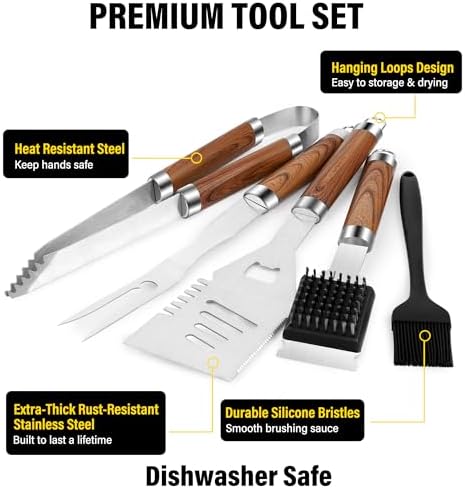 Grill Set, Grill Tools for Outdoor Grill Utensils Set BBQ Accessories - Image 2