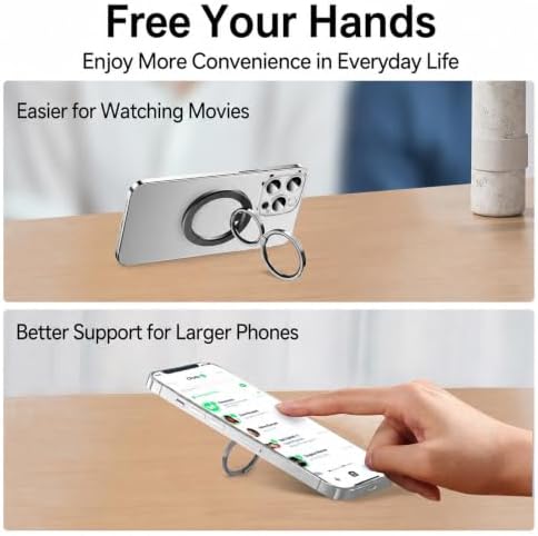 MagSafe Phone Grip, 360° Rotation Magnetic Cell Phone Grip Magnetic Ring Holder Kickstand Mag Safe Ring Stand Compatible with iPhone 17 16 15 14 13 12 Pro Max MagSafe Accessories Android - Image 6