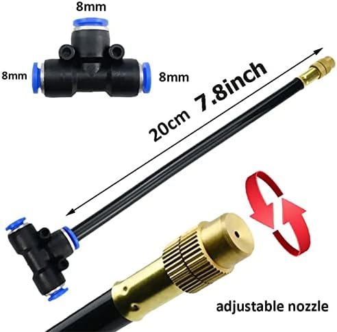 Outdoor Misting Cooling System Kit with Flexible Adjustable Nozzles & Flexible Misting Line & Filter, Patio Misters Mister System Drip Irrigation System for Outside Patio(Size:40m Tube+ 40 nozzles,) - Image 3