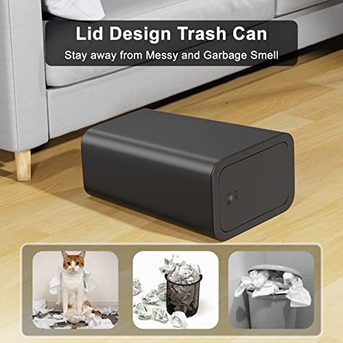 N. NETDOT 3 Pack (2 of 4 Gal & 1 of 2.6 Gal) Small Trash Can with Lid,Bathroom Garbage Can with Pop-Up Lid,Waste Basket for Bathroom,Kitchen,Bedroom,Powder Room,Craft Room,Office,College (Black) - Image 3