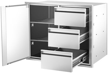 POPMOON Outdoor Kitchen Drawer Combo 28"x22"x19.5"Triple Drawers by POPMOON